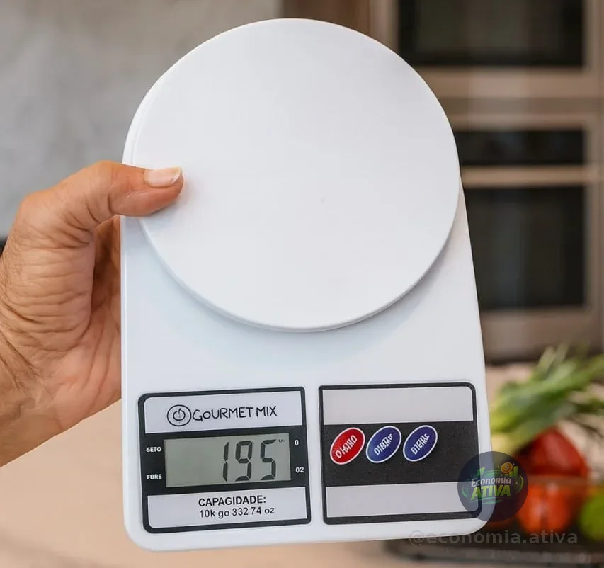 Balança de Precisão Digital para Cozinha Gourmet Mix Branco