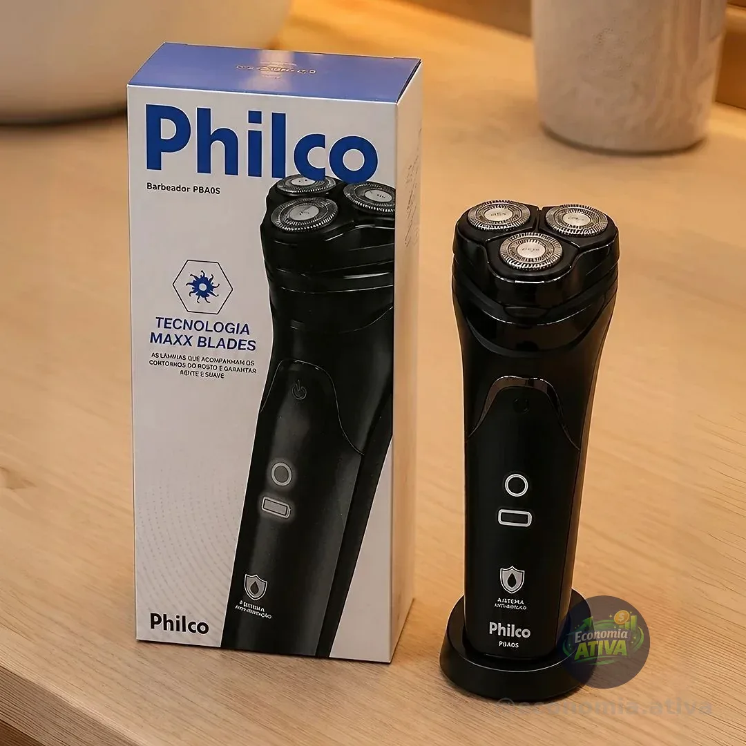 Barbeador Elétrico Pba08 À Prova Dágua Bivolt Philco Preto