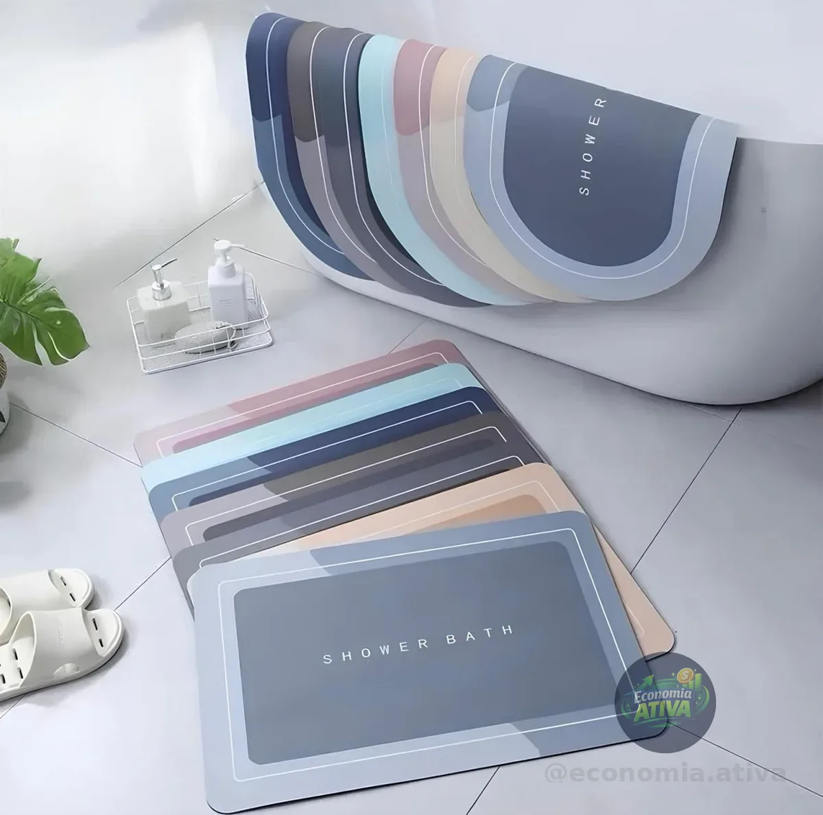 Kit 4 Tapetes Para Banheiro Tapete Mágico Ultra Para Absorção