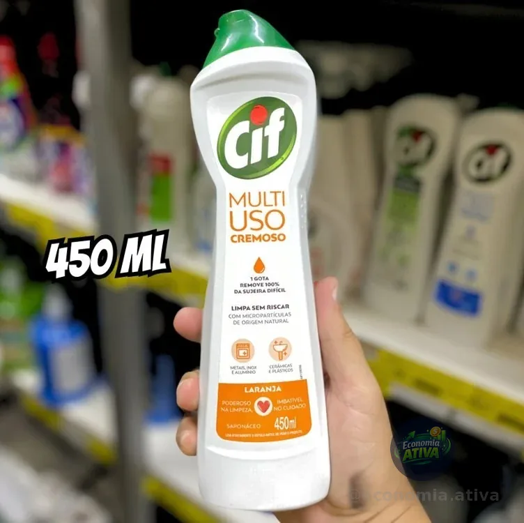 CIF Cremoso Limpeza Milagrosa Laranja 450 ml