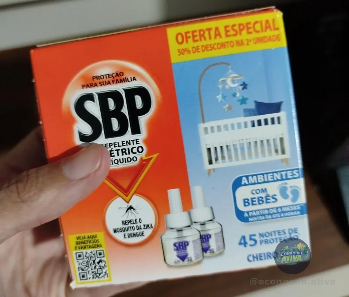 Repelente Elétrico Líquido SBP 45 Noites Cheiro Suave com 2 unidades de 32.9ml