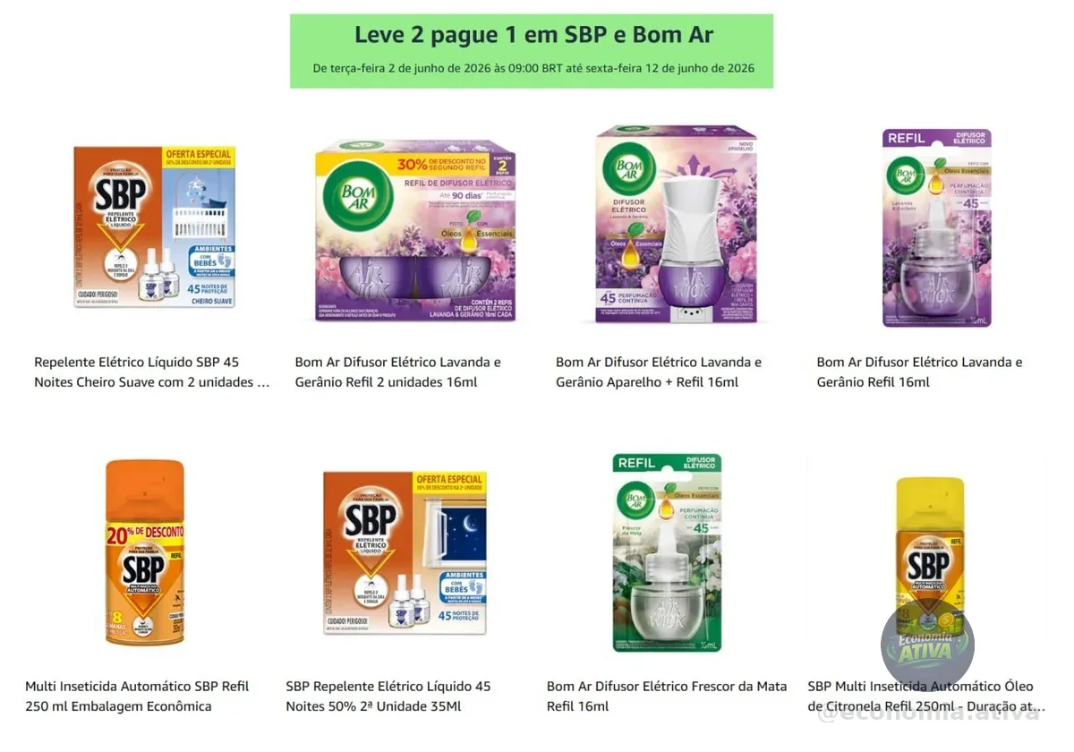 Leve 2 pague 1 em SBP e Bom Ar - Amazon