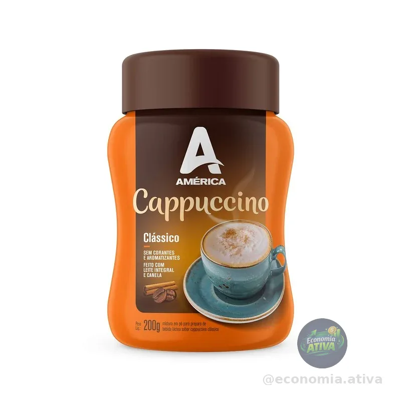 Cappuccino em Pó América Clássico Pote 200 g