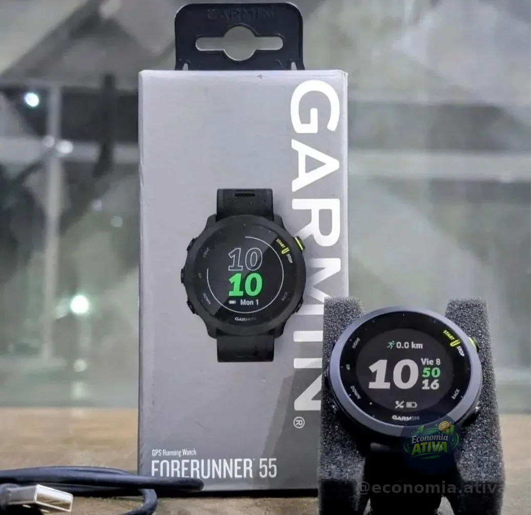 Garmin Relógio Forerunner 55 com Monitor Cardíaco de Pulso e GPS