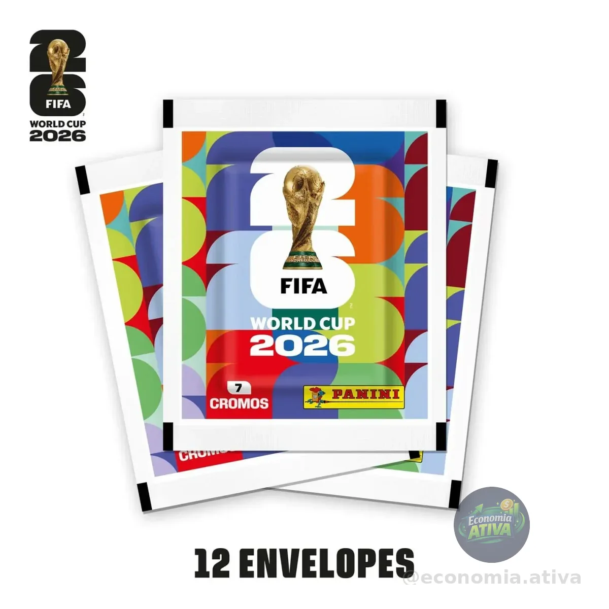 Blister com 12 Pacotes de Figurinhas Copa do Mundo FIFA 2026 EUA