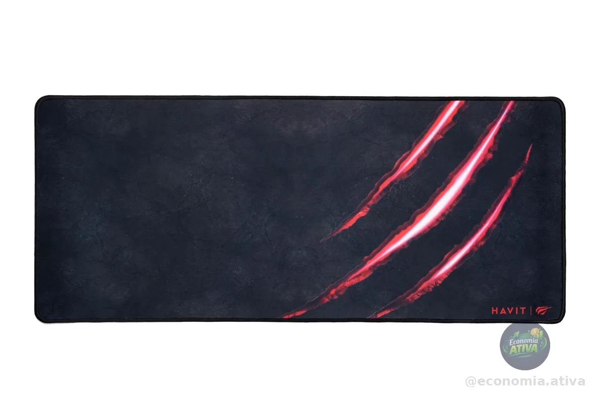 Havit Mouse Pad Grande 70 X 30 Cm Gamer, Hv-MP861, Movimento Suave e Preciso, Costurado, Preto