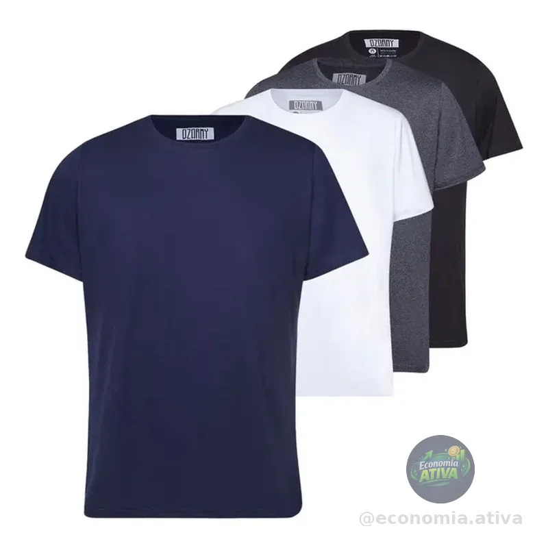 Kit Camiseta Masculina Basica Algodão 4 Unidades Premium Fit