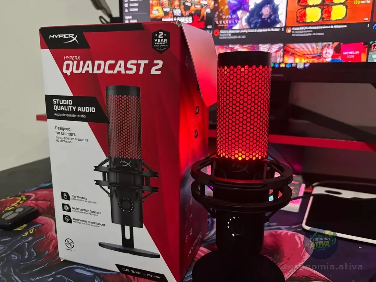 Microfone Condensador USB HyperX QuadCast 2