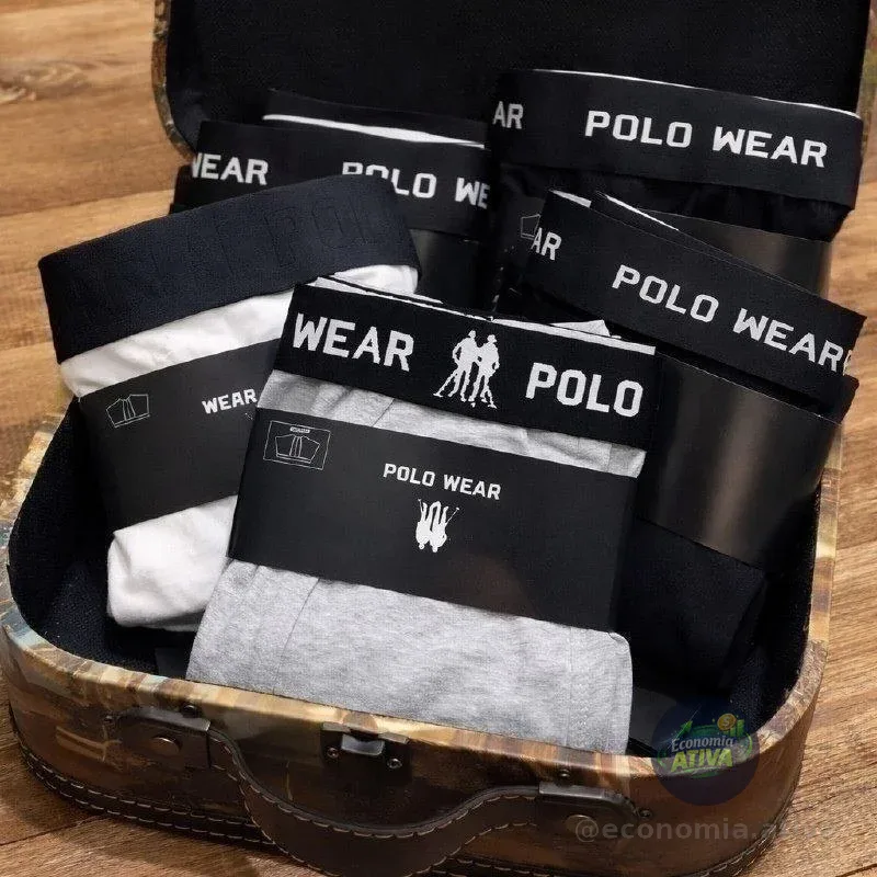 Kit 4 Cuecas Algodão Polo Wear Sortido Sortido Liso M