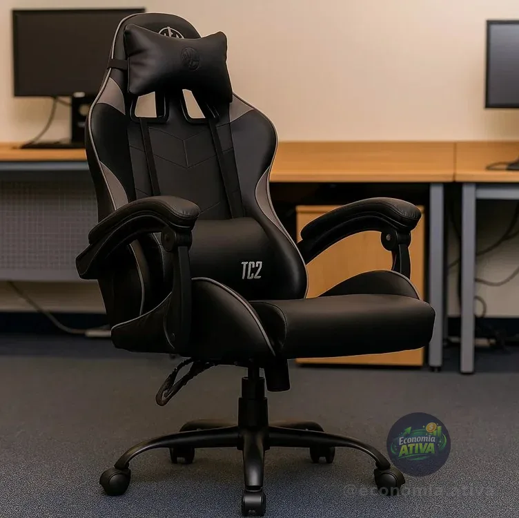 Cadeira Gamer Tgt Heron Tc2, Preto, Tgt-hrtc-bl03 Couro Sintético