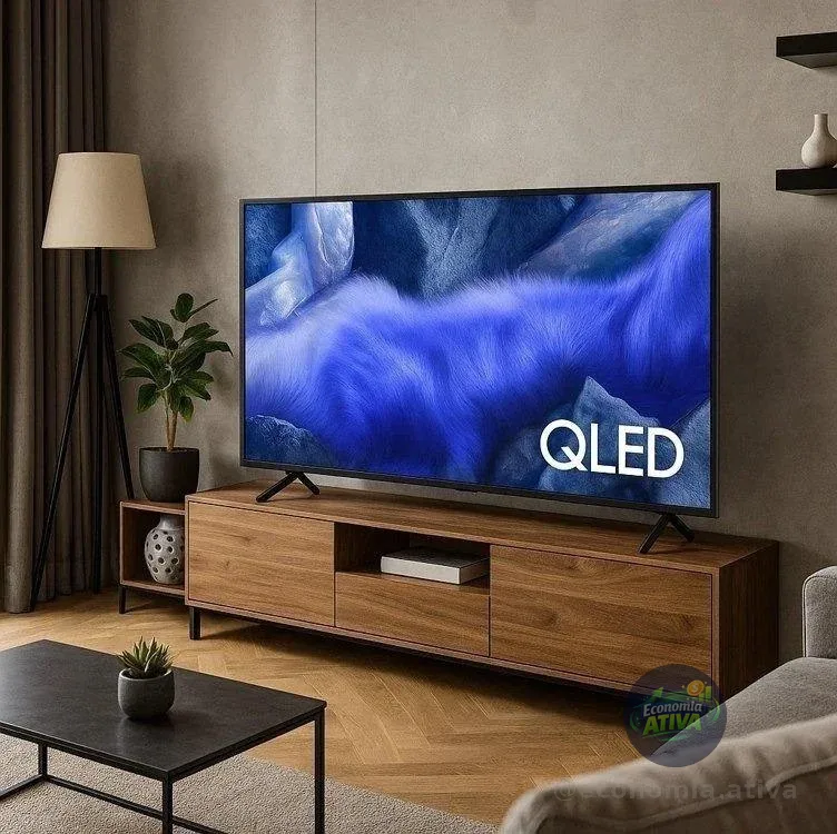 Samsung Vision AI TV 55" QLED Ultra 4K Q7F 2025, Pontos Quânticos, Processador com AI, Art Store, Alexa