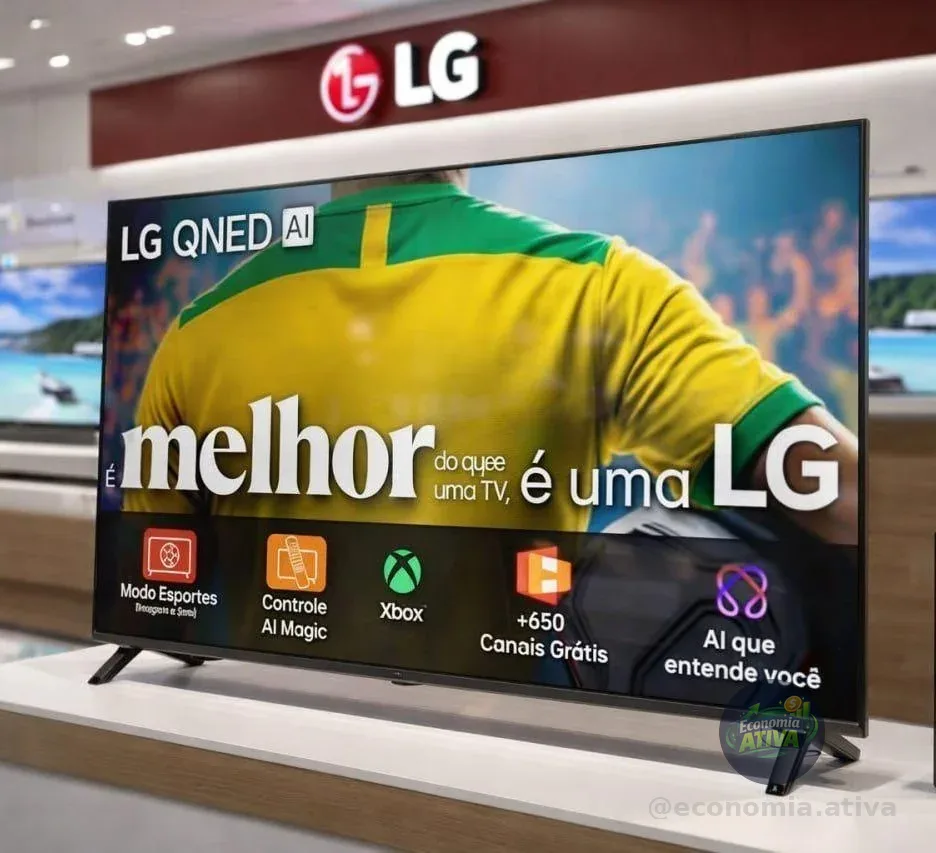Smart TV LG 55" 4K QNED WebOS 25 Processador AI a7 Gen8