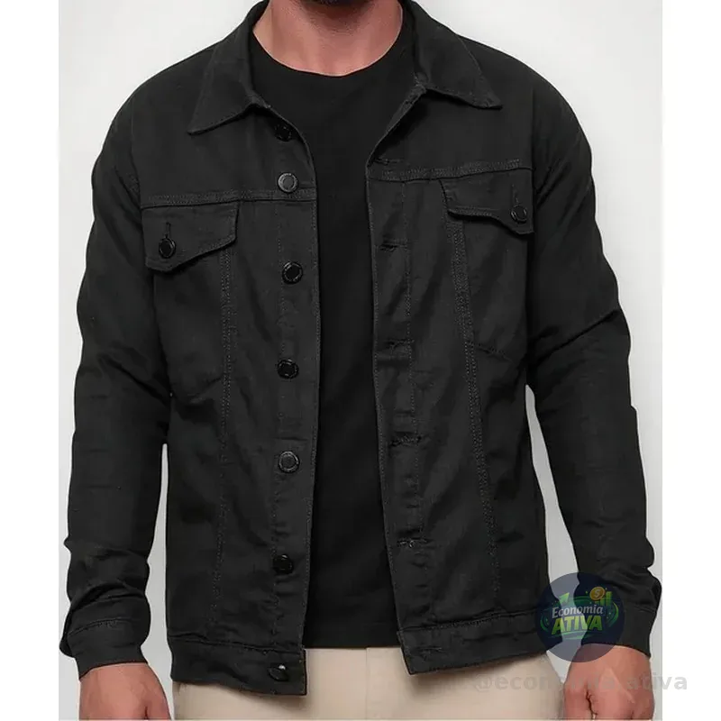 Jaqueta Masculina Sarja Jeans Slim Cores Clássicas Premium