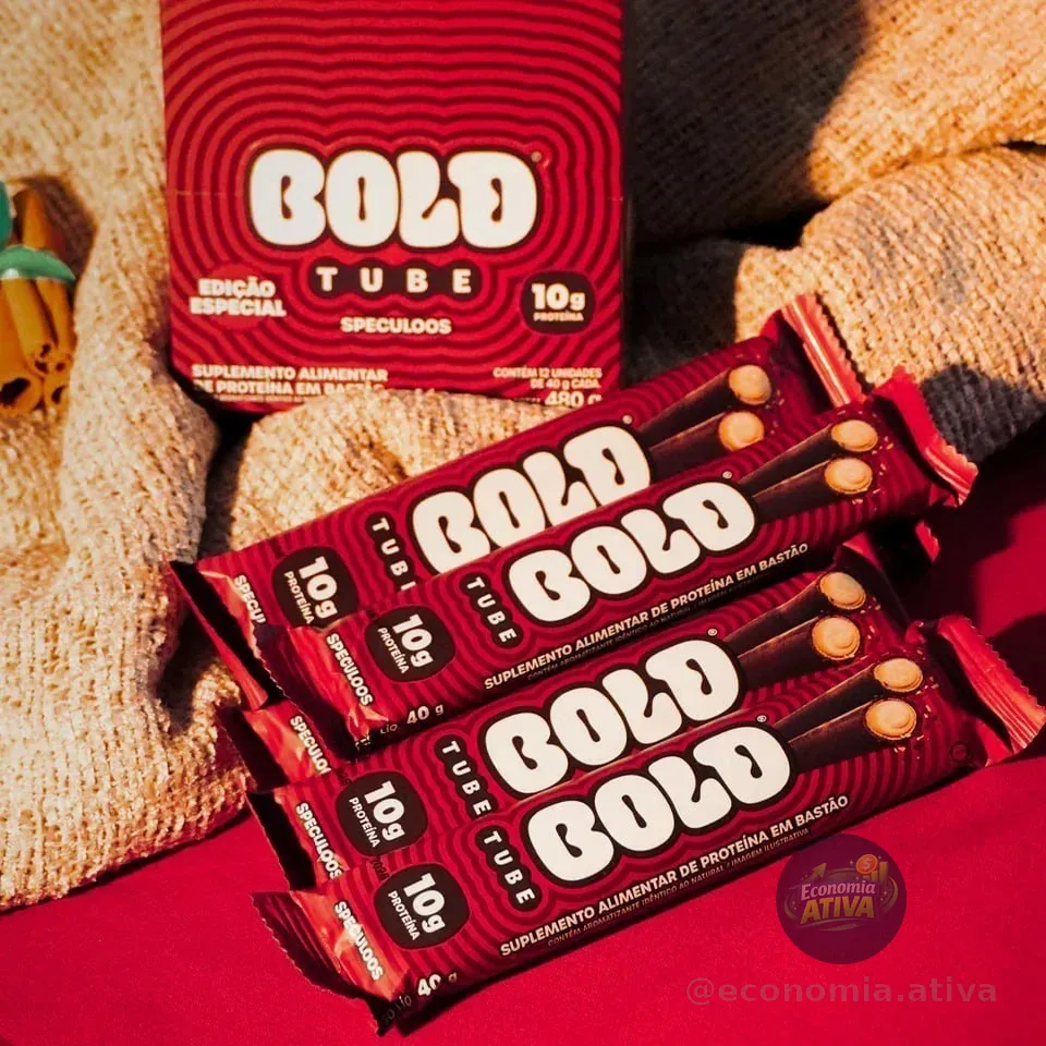 BOLD Tube Chocolate Proteico Avelã 10g de Proteína - 12 Unidades