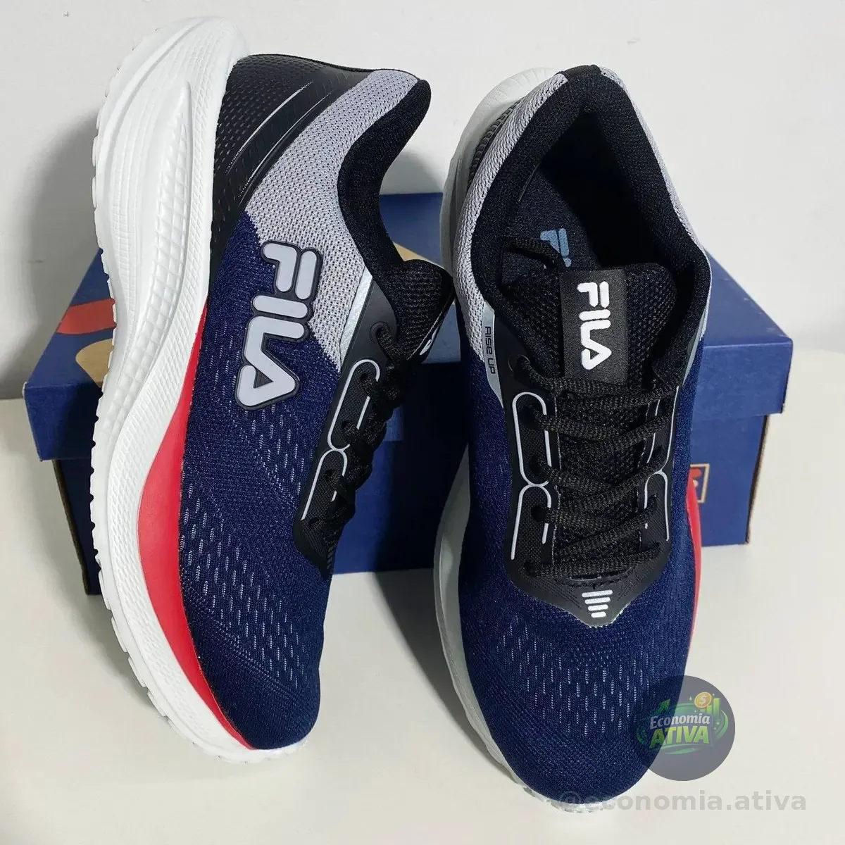 Tênis Fila Rise Up Masculino Confortável Mesh Leve Esportivo