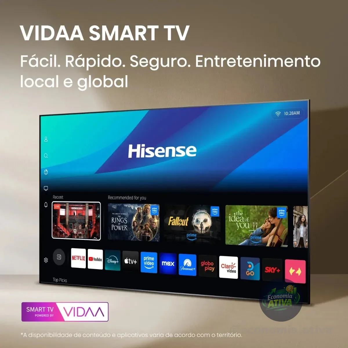 Hisense Smart Tv FHD 43" Polegadas 43A4NV com HDR10, DTS Virtual X, Compatibilidade Alexa e Google Home