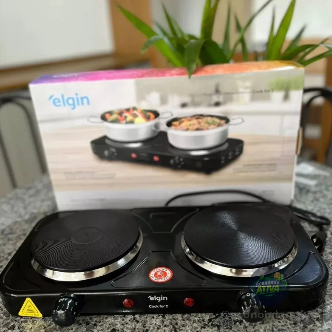 Fogão Cooktop Elétrico Elgin 2 Bocas Preto 127v
