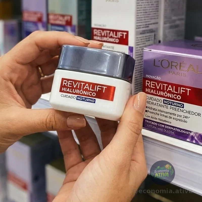 L'Oréal Paris Revitalift Hialurônico Creme Facial Noturno, com Ácido Hialurônico Puro, 49g