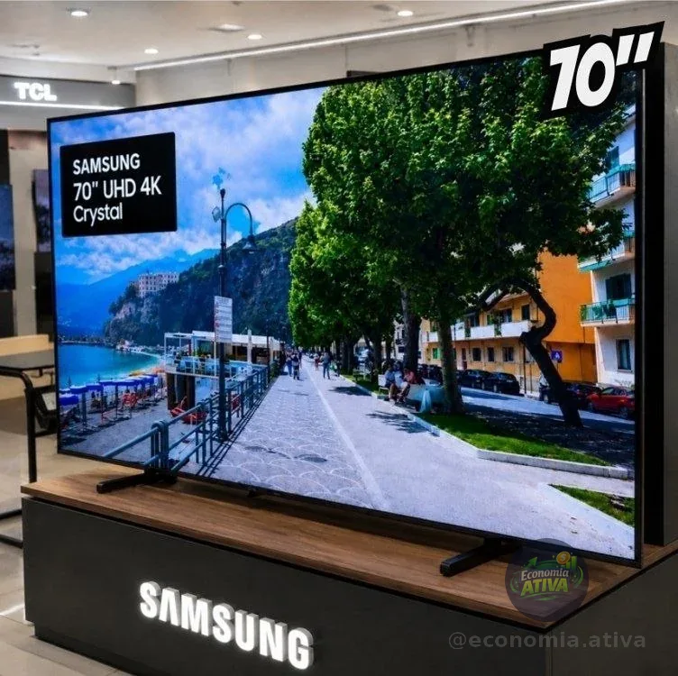 Samsung Smart TV 70" Crystal UHD 4K U8500F 2025, Xbox Cloud Gaming, Canais Gratuitos, Alexa integrada