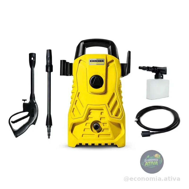 Lavadora De Alta Pressão Kärcher Compacta 1500 Psi/libras 1400w 300l/h Com Aplicador De Detergente E Lança Regulável 220v Amarelo/preto 50/60hz