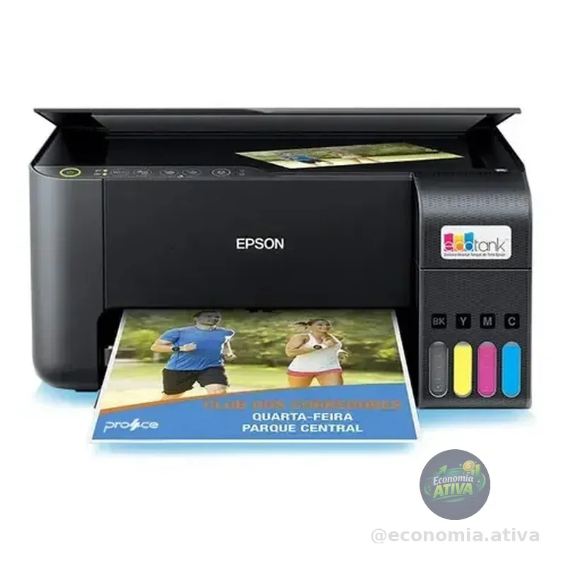 Impressora 3x1 Multifuncional Epson Ecotank L3250 Wifi Biv Cor Preto 100v/240v