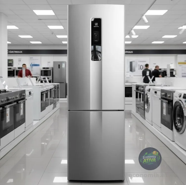 Geladeira/Refrigerador Electrolux Frost Free Inverse Inox Look 400L Efficient IB6S Bivolt