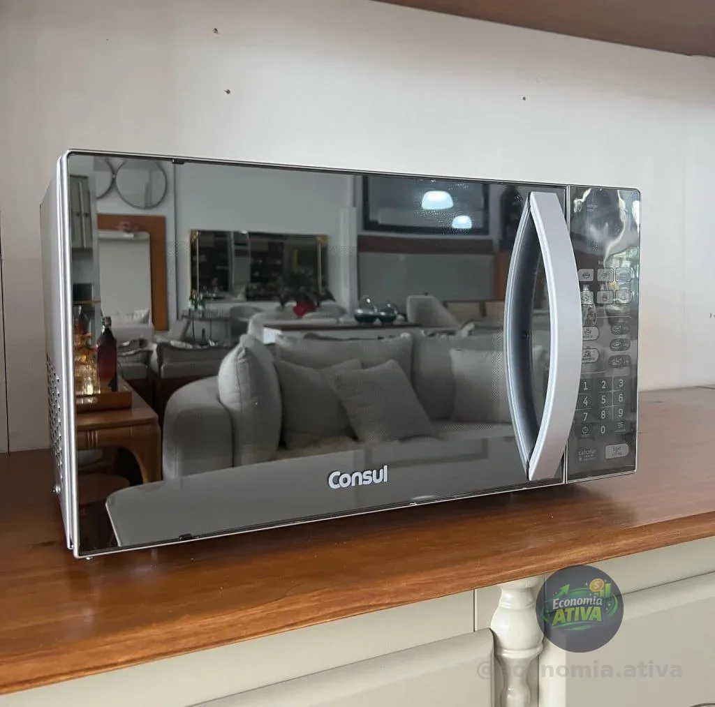 Micro-ondas Cm020bf 20 Litros Espelhado Com Função Descongelar Cor Cinza E Inox Consul 127v