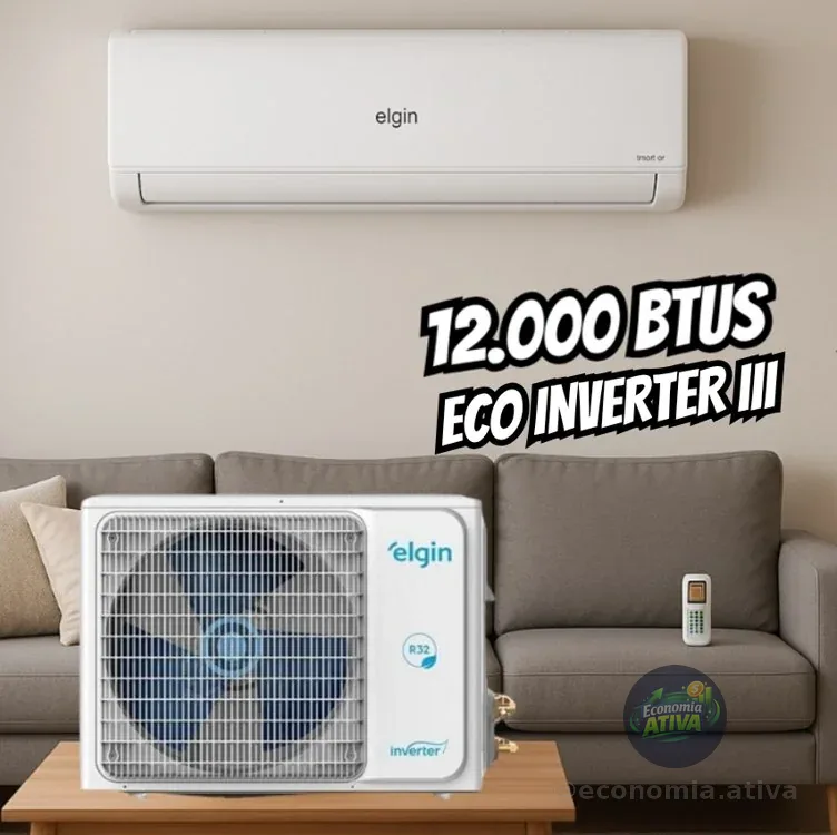 Ar Condicionado Inverter Elgin High Wall Eco Iii Wifi 12.000 Btus Frio 220v