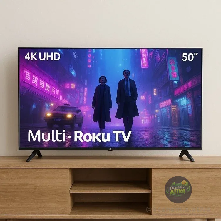 Smart TV 50" Roku Multi 4K Compatível com Alexa e Google Home