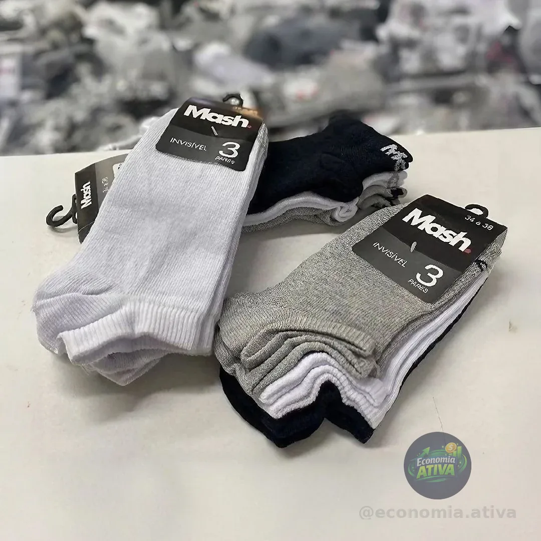 Kit 10 Pares Meias Invisível Algodão Mash