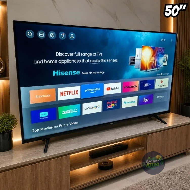 Hisense Smart TV 4K 50" Polegadas 50A6NV com Dolby Vision, HDR10, HLG, Dolby Gaming