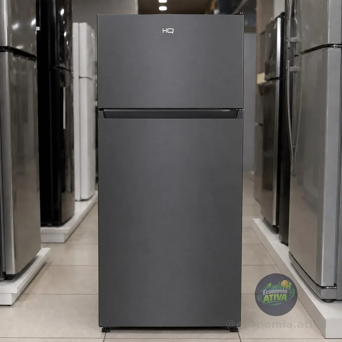 Geladeira Refrigerador Hq Defrost 230l Preto Hq-230rdfs Preta 220v