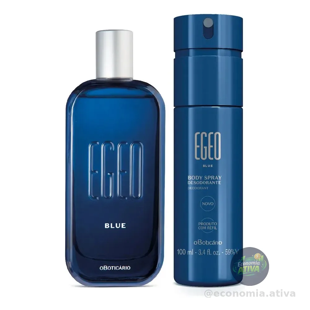 Egeo Blue: Colônia 90ml + Body Spray 100ml