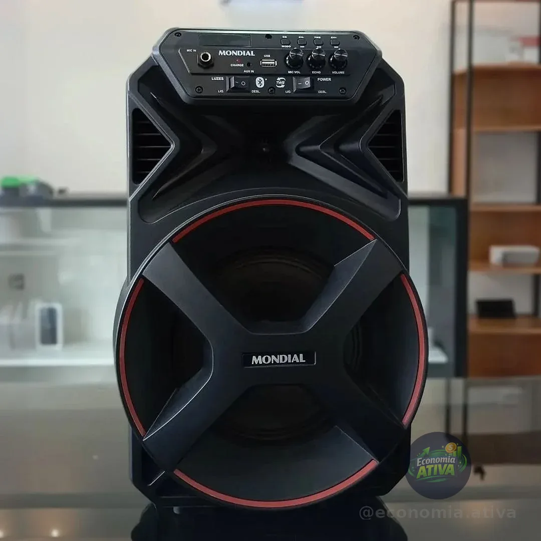 MONDIAL Caixa Amplificada Connect Partyplus, Preto, 250W RMS, Bivolt - CM-250