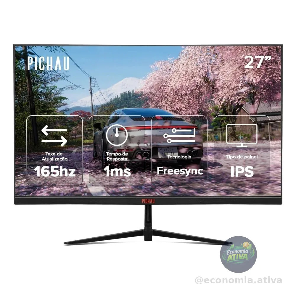 Monitor Gamer Pichau Athen V3S, 27 Pol, IPS, QHD, 1ms, 165Hz