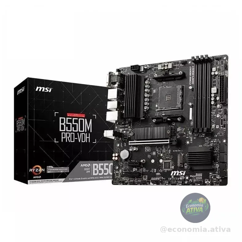 Placa Mae MSI B550M PRO-VDH, DDR4, Socket AM4, M-ATX