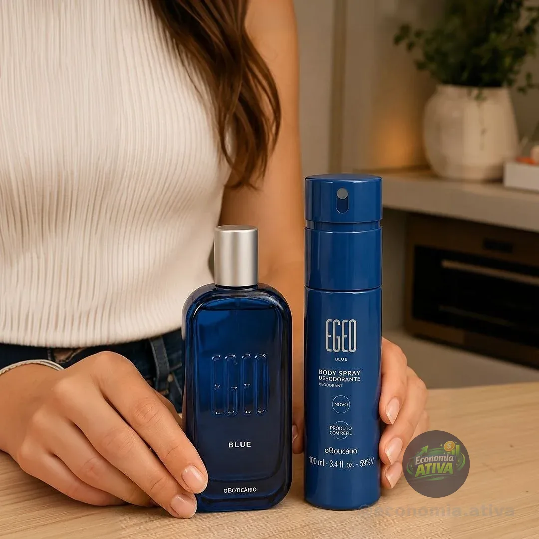 Combo Egeo Blue: Desodorante Colônia 90ml + Body Spray 100ml
