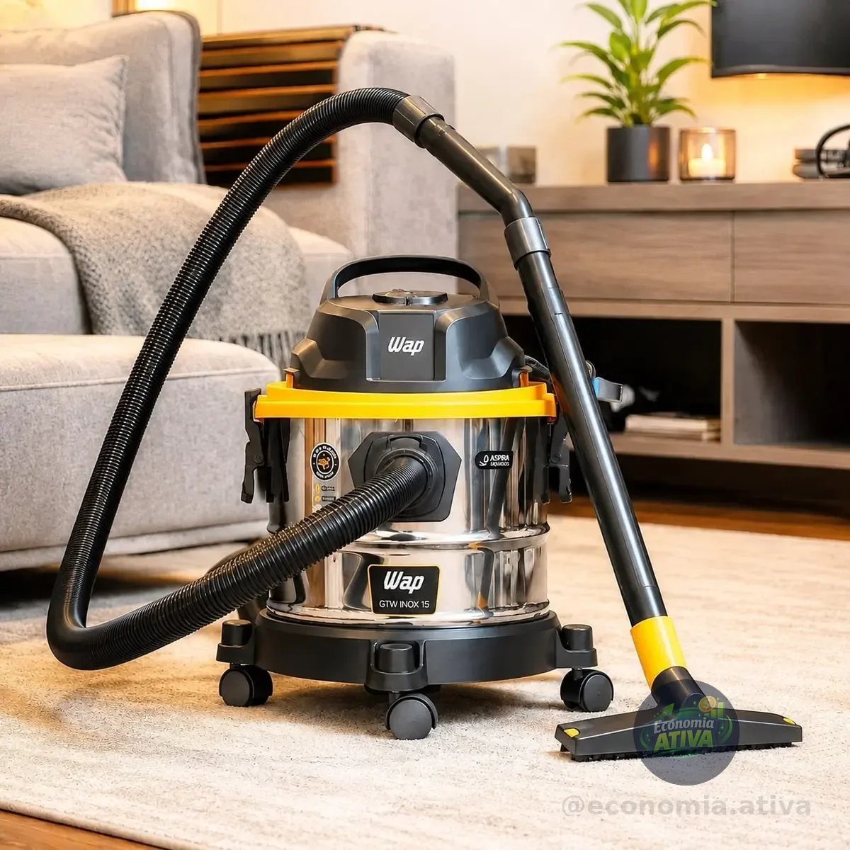 Aspirador De Pó E Água Fw008809 Gtw Inox 15 1700w Wap Preto