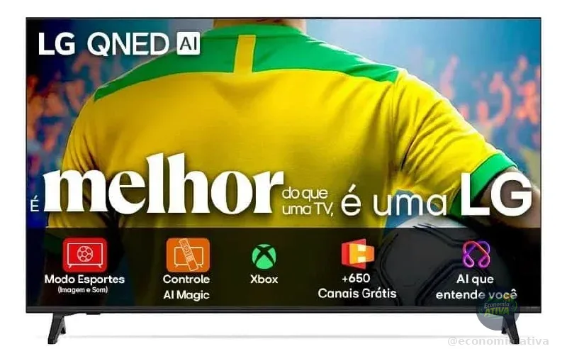 Smart TV 4K 65" LG QNED73 Portal de Games Processador AI α7 Ger8 4K Super Upscaling Google Cast