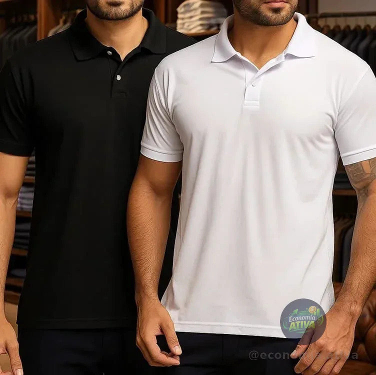 Kit 2 Camisa Polo Piquet Masculina Casual Premium