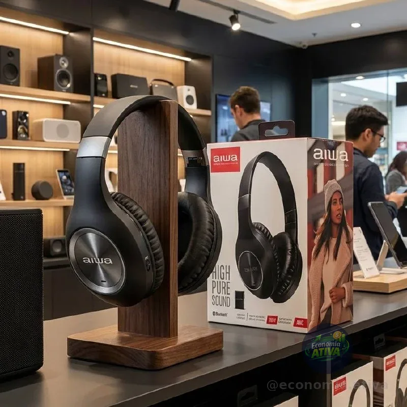 Fone de Ouvido Headphone AIWA HP-02-B Bluetooth ANC