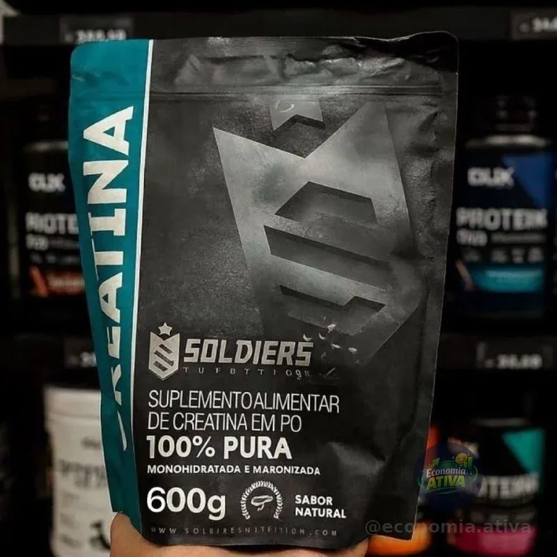 Creatina Monohidratada 100% Pura Refil 600g Soldiers Nutrition