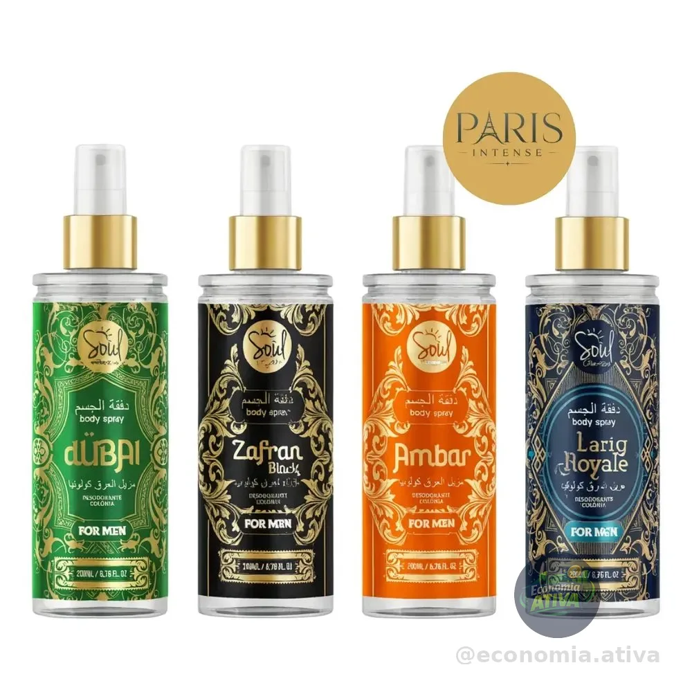 Body Splash Arabe C/4un 200ml Perfume Masculino De Luxo