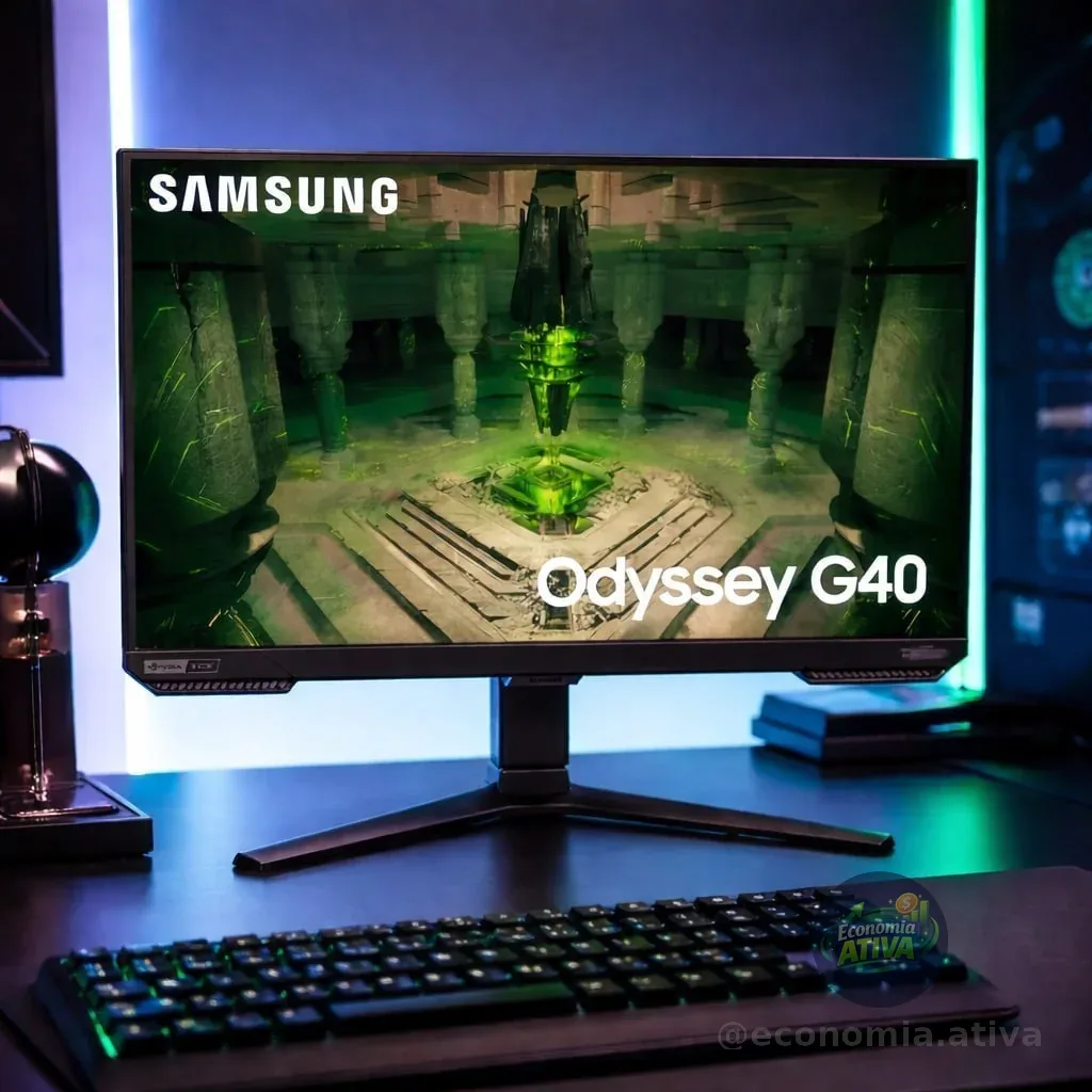 Monitor Gamer Samsung Odyssey G40 27 , 240 Hz, 1ms, Ajuste De Altura, Gsync, Freesync,hdmi, Dp, Fhd, Preto