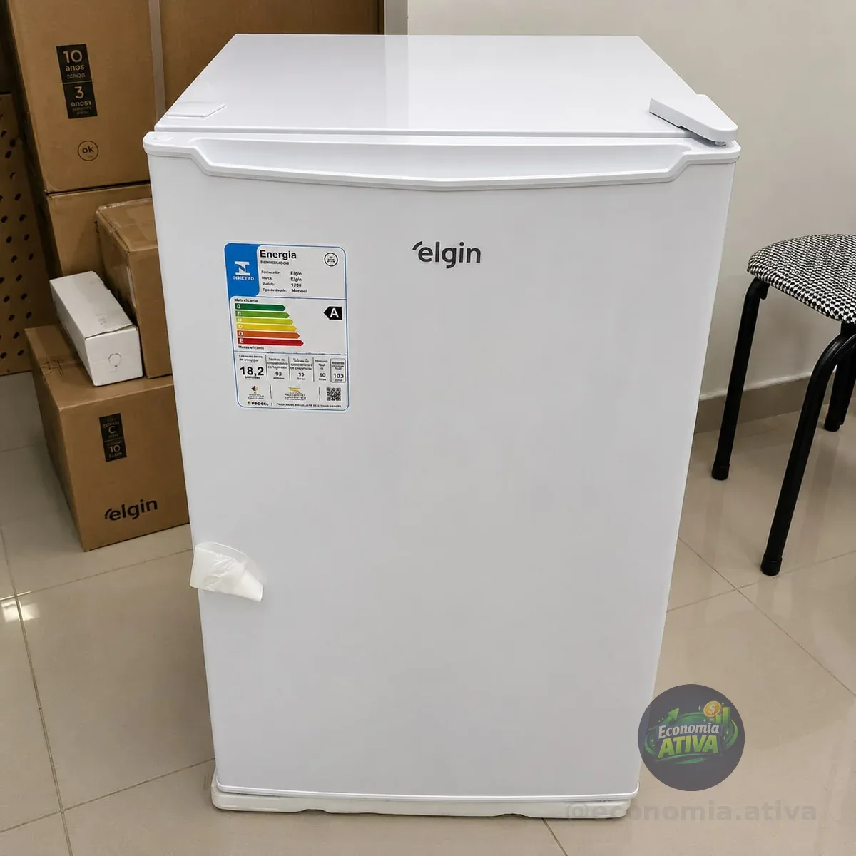 Frigobar 93L Elgin - Porta Reversível Compartimento Extra Frio Branco 110V