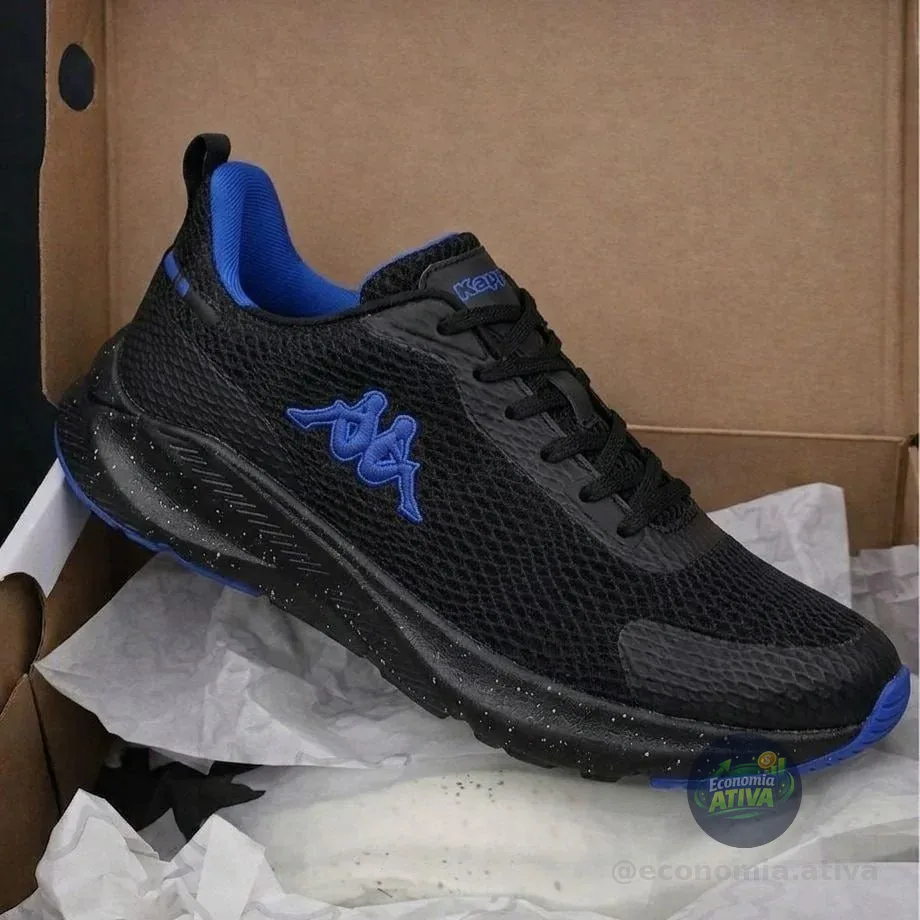 Tênis Kappa Sparta Unissex Original Confortável  Caminhada Preto-royal 37 Br