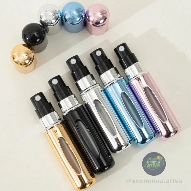 5 Mini Spray Frasco Recarregável Porta Perfume Portátil 5ml