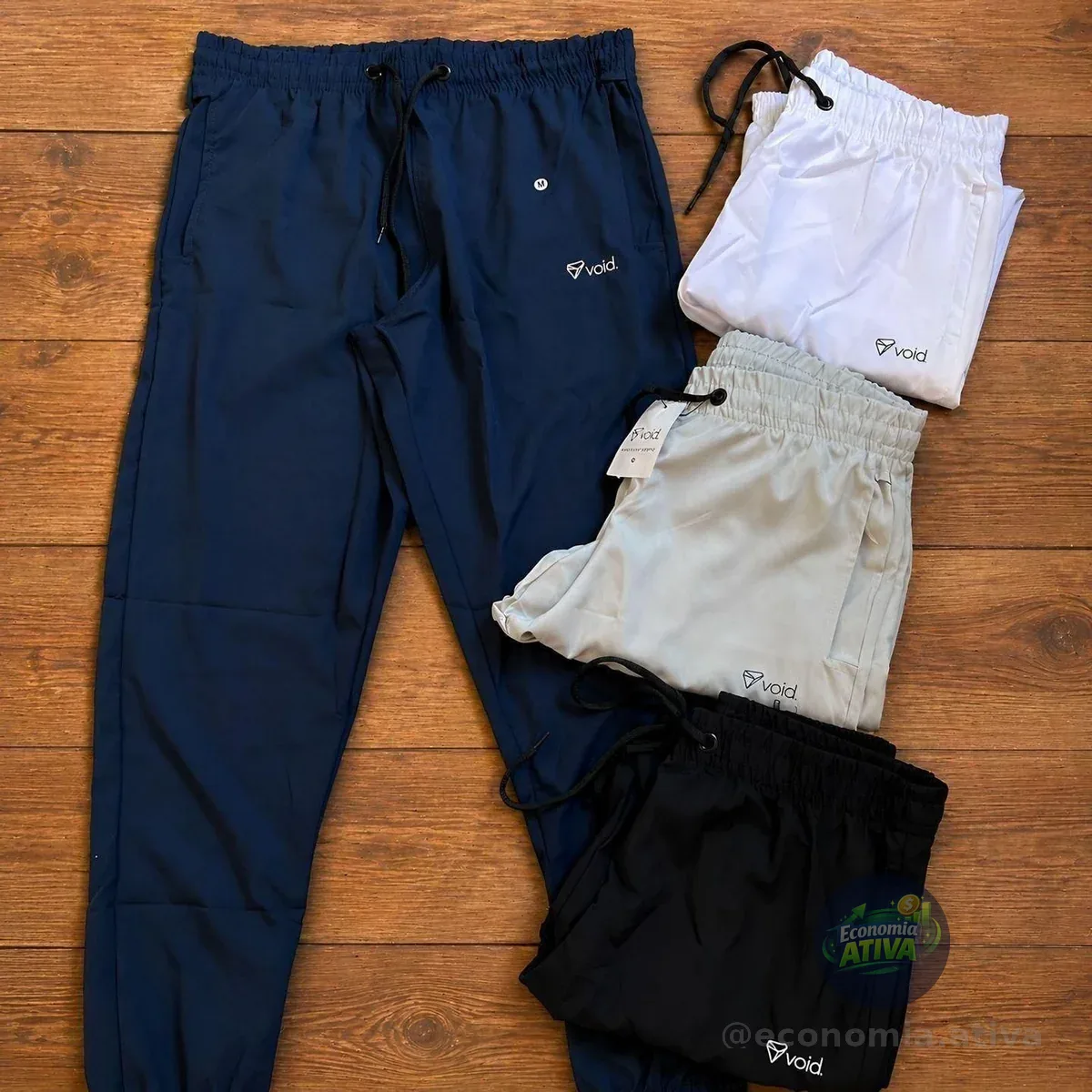 Kit 3 Calças Jogger Masculinas De Tactel Com Elastano Ziper