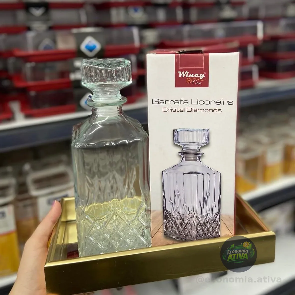 Garrafa Licoreira Vidro Cristal 1 Litro Whisky Licor Decanter Luxo