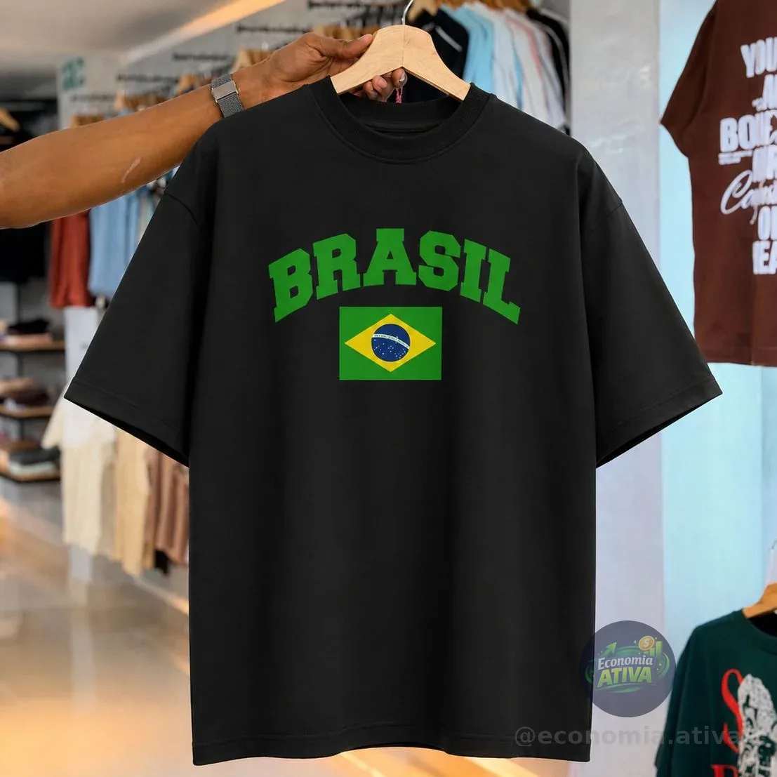 Camiseta Oversized Brasil Futebol Copaa Unissex (4 cores)